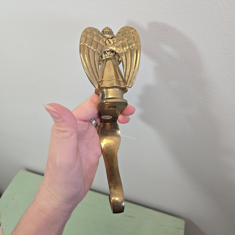 Brass Angel Vintage Christmas Stocking Hanger Holder Hook India - Picture 5 of 7